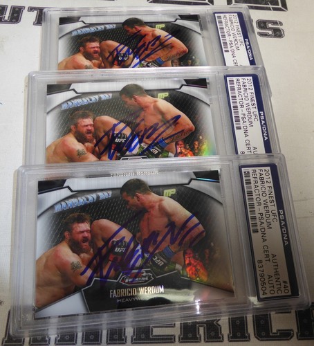Fabricio Werdum Signed 2012 Topps Finest UFC Refractor Cards 40 PSA/DNA COA Auto - Picture 2 of 12