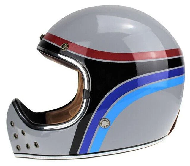 Viper F701 ретро винтаж из стеклопластика внедорожника Fullface мотоцикл шлем Полоска пик - Изображение 3 из 4