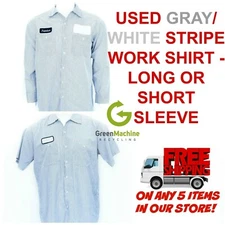 Used Work Shirts Cintas, Redkap, Unifirst, G&K White/Gray Stripe