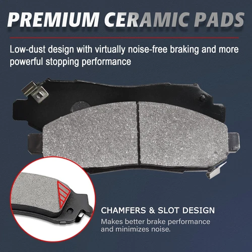 Front Ceramic Brake Pads for 2005 - 2010 Dodge Dakota Aspen 2011 - 2018 Ram 1500 - Picture 4 of 6