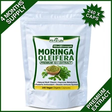 240 X PILLS MORINGA OLEIFERA ORGANIC LEAF EXTRACT IMMUNE NATURAL MULTIVITAMIN #1