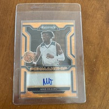2022 Panini Prizm Draft Picks Basketball Mike Okauru Penmanship Orange AUTO #/49