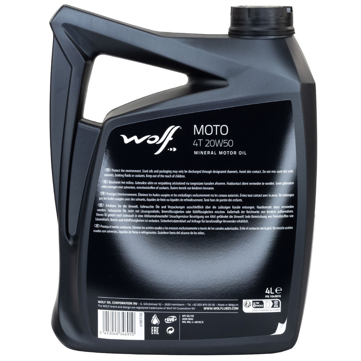 Motoröl Wolf MOTO 4T 29138 SAE 20W-50 4 Liter für BMW Ducati