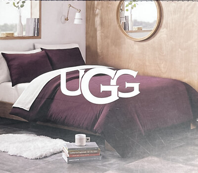 Ugg Devon 2 Pc. Duvet Set Twin / Twin Xl - Cabernet Red - 1 Duvet & 1 Sham
