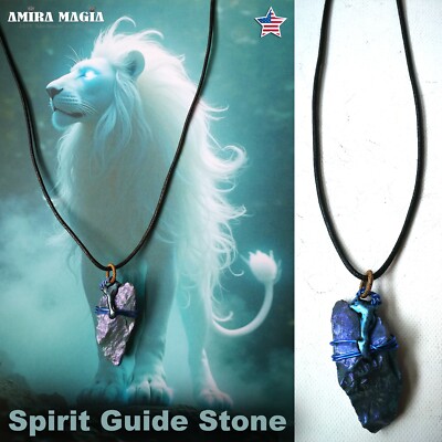 Uncut Gemstone Pendant Necklace Magic Portal Amulet Raw Stone Bib Spirit Guide
