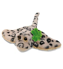 DolliBu Golden Stingray Stuffed Animal with Green Plush Shamrock - 15 Inches