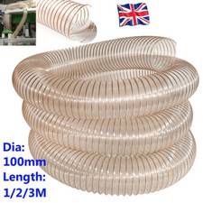 100mm Clear PU Flexible Air Dust Extractor Ventilation Fan Hose Pipe Ducting UK