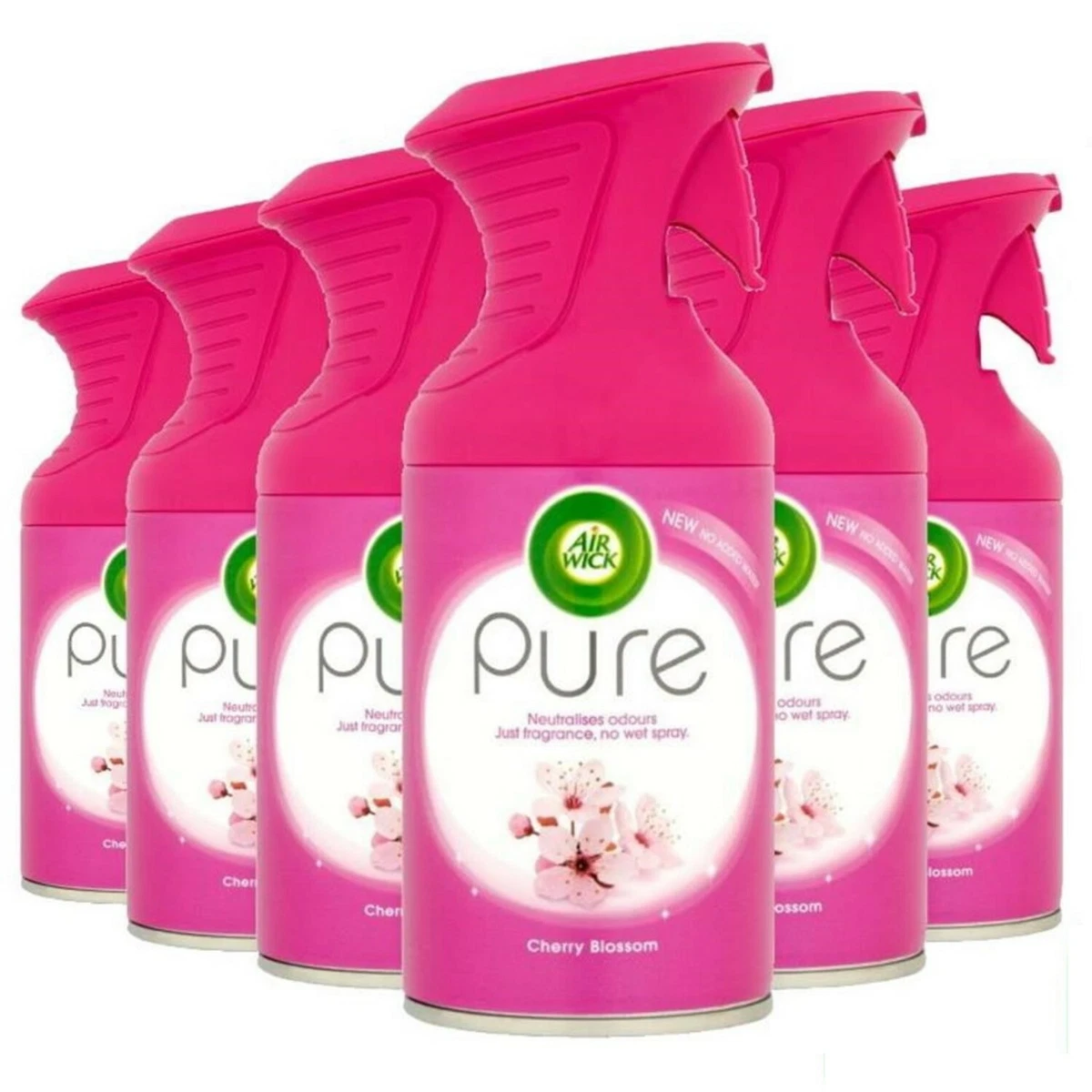 6 x Air Wick Pure Air Freshener Spray 250ml Cherry Blossom