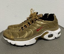 Nike Air Max Plus TN BG Metallic Gold Red Reflective Sz 7y AR0259-700