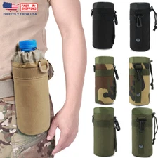Outdoor Tactical Molle Water Bottle Bag Military Hiking Belt Holder Kettle Pouch