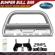 3.5" S/S Bull Bar Bumper Grille Guard w/ Skid Plate for Toyota Tacoma 2005-2015
