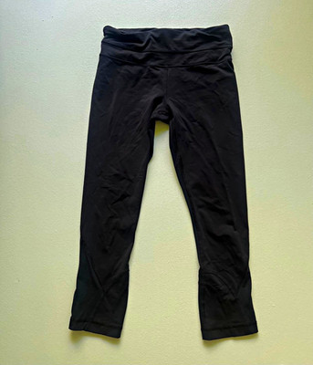 Lululemon Wunder Under Crop Leggings 7/8 Schwarz Damen XS Yoga Fitness