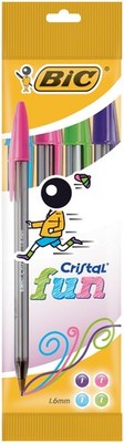BIC Kugelschreiber Cristal Fun 4er Beutel