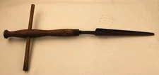 Antique Tapered Bung Hole Reamer Barrel Bore Spike Old Wood Handle Vintage Tool