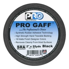 ProTapes Pro Gaffer 2 inch x 55yd Gaffer Tape - Black-The Professional's Choice