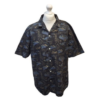Primark Navy Hawaiihemd Island Palm Trees Beach UK Herren Größe XL