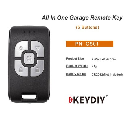 KEYDIY CS01 Face to Face Copy All In One Garage Remote Key 5 Buttons 225-915Mhz