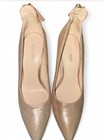 Nine West Gold Leather Pointed Toe Pump Heels w/ Zipper Back, US 7.5 M — photo 2