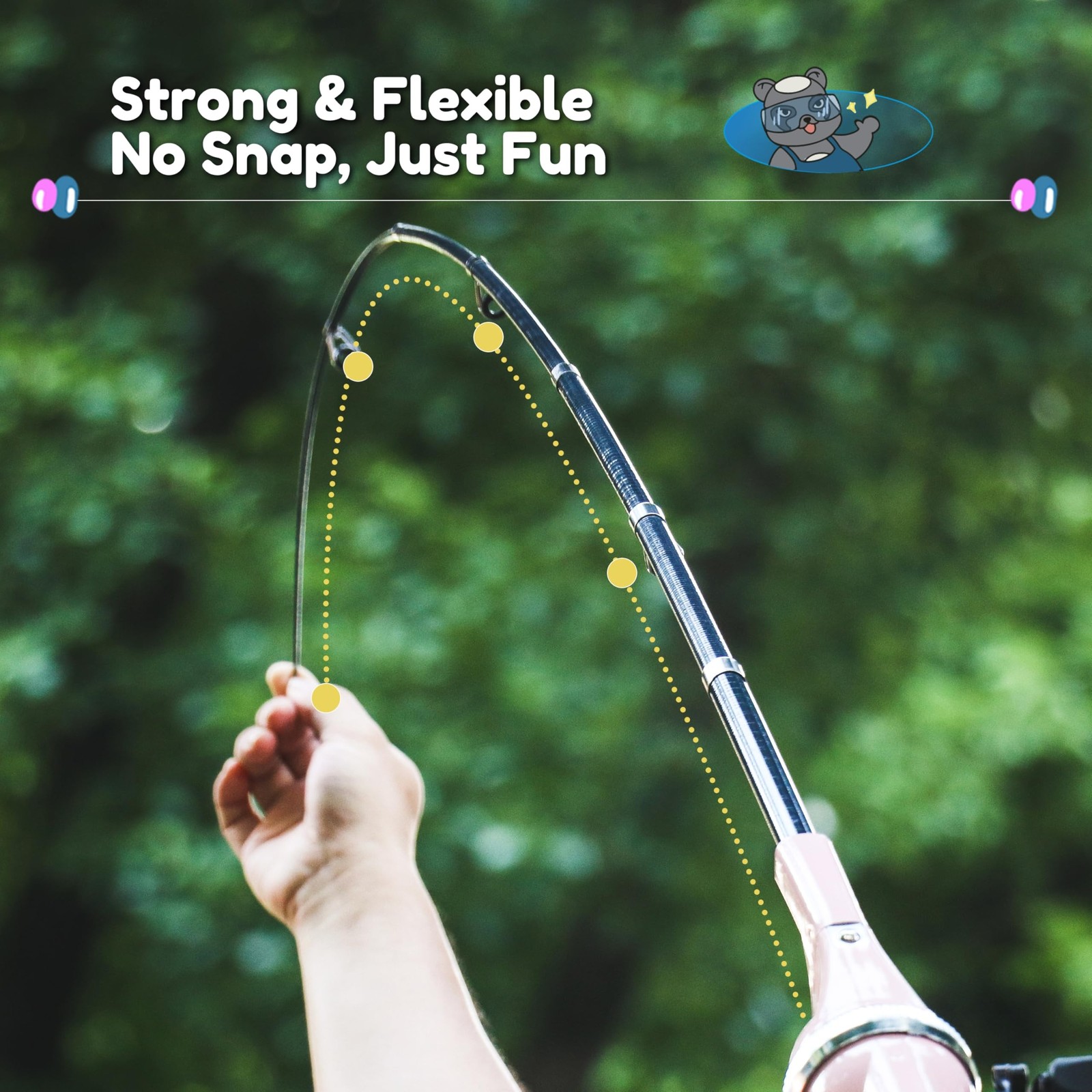 RUNCL Kids Fishing Pole - Portable Folding Fishing Rod and Reel Combo Kit wit...