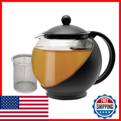 Primula Half Moon Teapot Removable Infuser Glass Tea Maker Reusable Fine Mesh