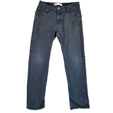 Levis 502 Jeans Boys Size 16 Husky 30x28 Black Regular Tapered Fit Stretch Denim