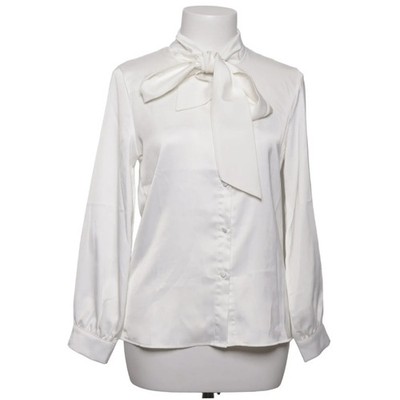 Chute, Schluppenbluse, Größe: M, Weiß, Einfarbig, Satin, Damen #JVd