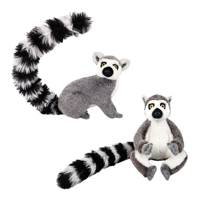 Realistic Ring Tailed Lemur Soft Plush Stuffed Animal Interactive