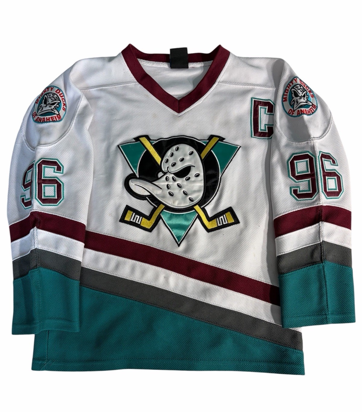 Mighty Ducks Anaheim Charlie Conway #96 Hockey Jersey Anaheim Ducks Small READ