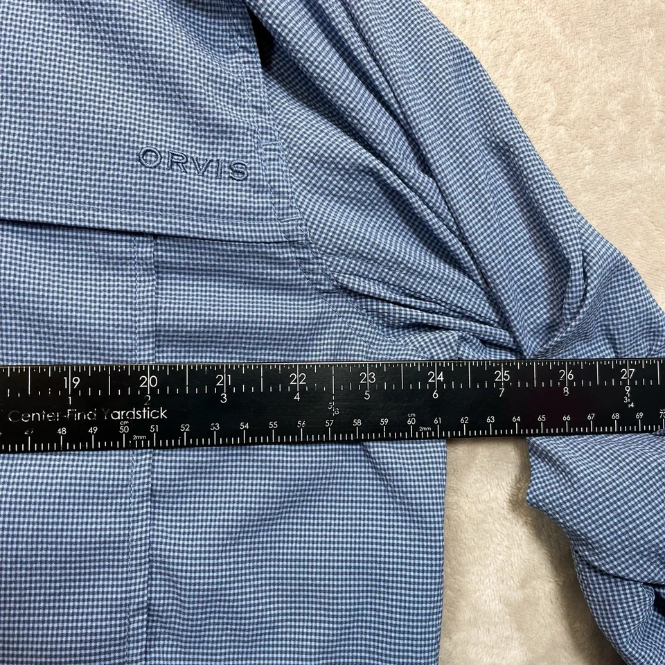 Orvis Shirt Mens L Active Fit Fishing Vented Seersucker Micro Check Hiking - Image 4 of 4