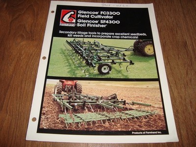 Vintage Farmhand Glencoe FC3300 Field Cultivator SF4300 Soil Finisher Brochure