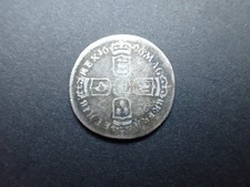 1696 N William III Silver Sixpence Coin Norwich