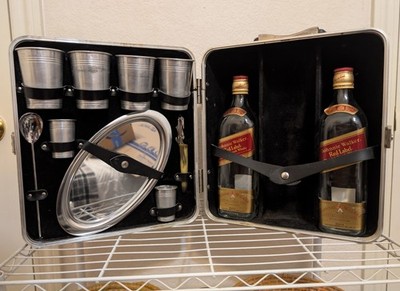 Vintage Executair 101 Ever-Wear Portable Travel Bar w/ VTG Johnny Walker Bottles
