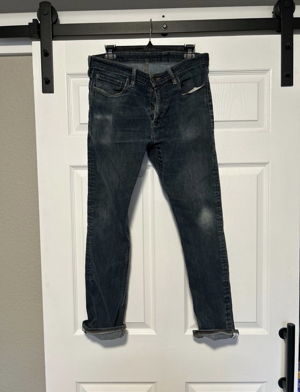 Levi's 504 Commuter Stretch Denim Jeans 34x32 3M reflective selvedge seam