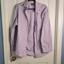 black label Lauren Ralph Lauren NonIron Stretch Slim Fit Purple Shirt 34/35