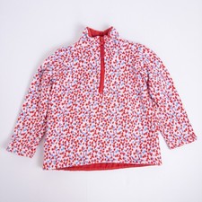 Joules Quarter Zip Pullover Kids 2T Red Blue Heart Print Fleece Mock Neck