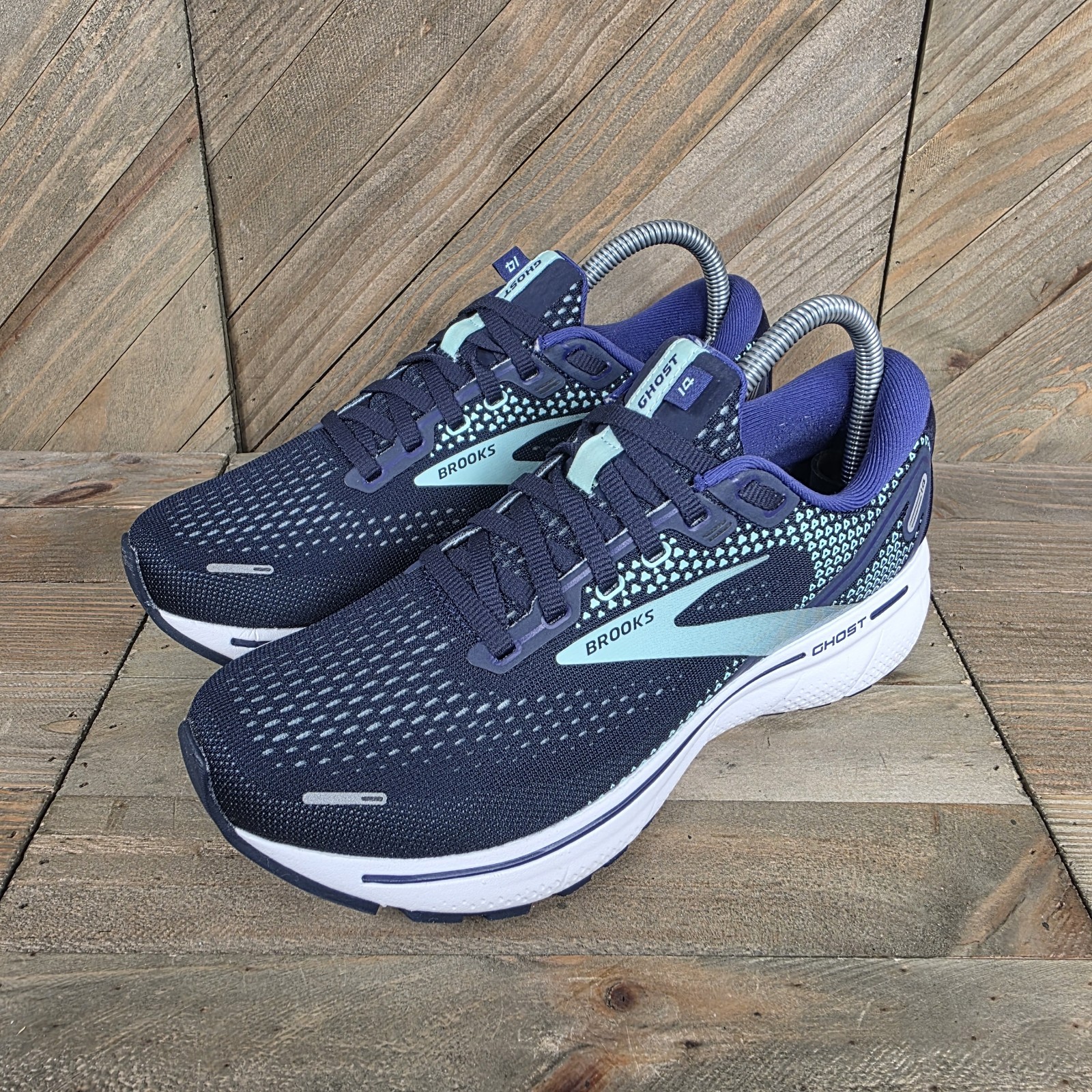 Brooks Ghost 14 Womens Athletic Running Shoes Size 7.5 D Blue Purple 1203561D446 thumbnail 4