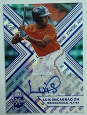 Luis Encarnacion AUTO 2018 Panini Elite Extra Edition Blue Aspirations 36/50