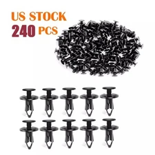 240 Piece 8mm Bumper Clips Auto Car Hole Plastic Rivets Fastener Fender Push Pin