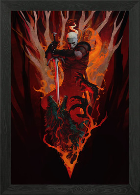 The Witcher vs the Wolf by Anato Fi Framed Wall Art Poster Canvas Print Picture
