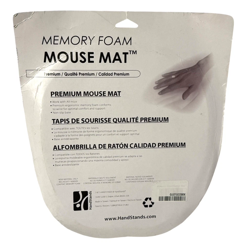 Memory Foam Mouse Mat Pad - Premium Grade Hand Rest - Works with All Mice, Black - Image 3 of 4