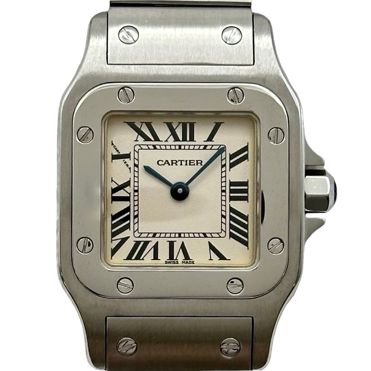 Cartier W20056D6 Santos Galbee SM Stainless Steel Quartz Ladies Wristwatch Used