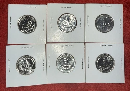 Lot Of 6 Washington Proof Quarters. (1) 1960 (2) 1961 (2) 1962 (1) 1964