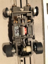 HO slot car, Tyco FAST 16.6 mph, 440x2 narrow ch, chrome rims new pkup tires -36