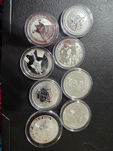Fifteen oz of silver bullion coins