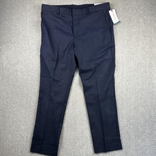 Perry Ellis Portfolio Pants Mens 36x30 Very Slim Fit Stretch Dress Bering Sea