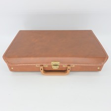 Vintage Cassette Tape Holder 24 Storage Carry Brown Vinyl Case Service MFG Co.