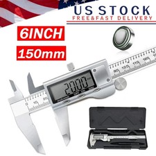 Digital Caliper Micrometer LCD Gauge Vernier Electronic Measuring Tool 6" 150mm