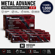 5 Mil Advance Black Nitrile Exam Gloves Powder-Free Thick 1000 PC Medium New