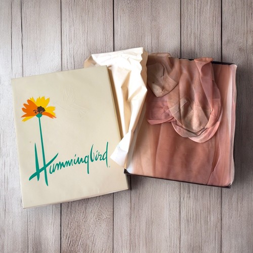 Vintage 1950s Hummingbird Sheer Nylon Stockings x3 Pairs Cinnamon 8.5a in Box