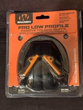 Walker's Passive Folding Earmuff NRR 22dB Padded Headband 1 Pair Black/Orange